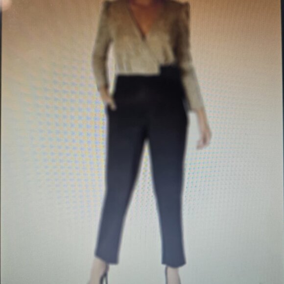 Julia Jordan Sequin Beige and Black Jumpsuit - Picture 1 of 6